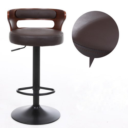 Minimalistic Black Leg Leather Bar Chair