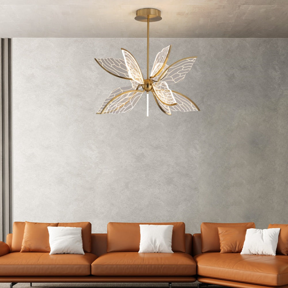 Modern Gold Butterfly Wing Chandelier