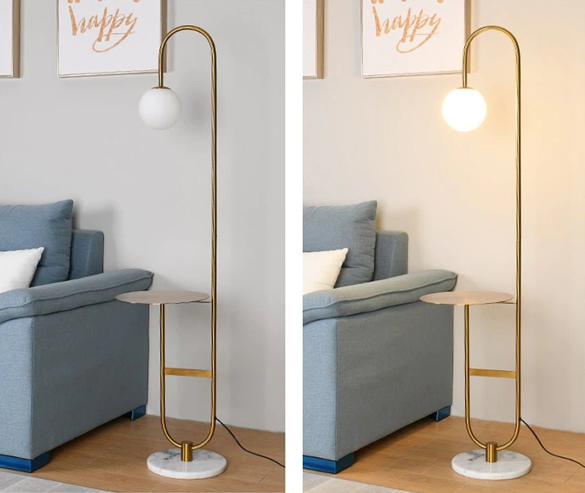 Art Deco Modern LED Floor Lamp With Round Table