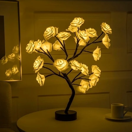 Resin Rose Tree Lamp Light