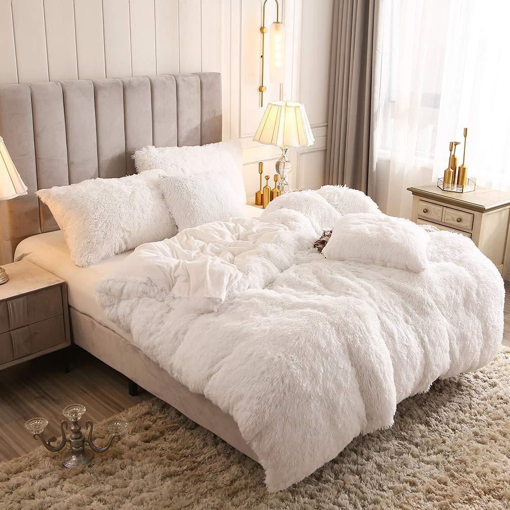 Fluffy Duvet Cover With Pillow Cover 3 Pieces Set - Nordic Side - 