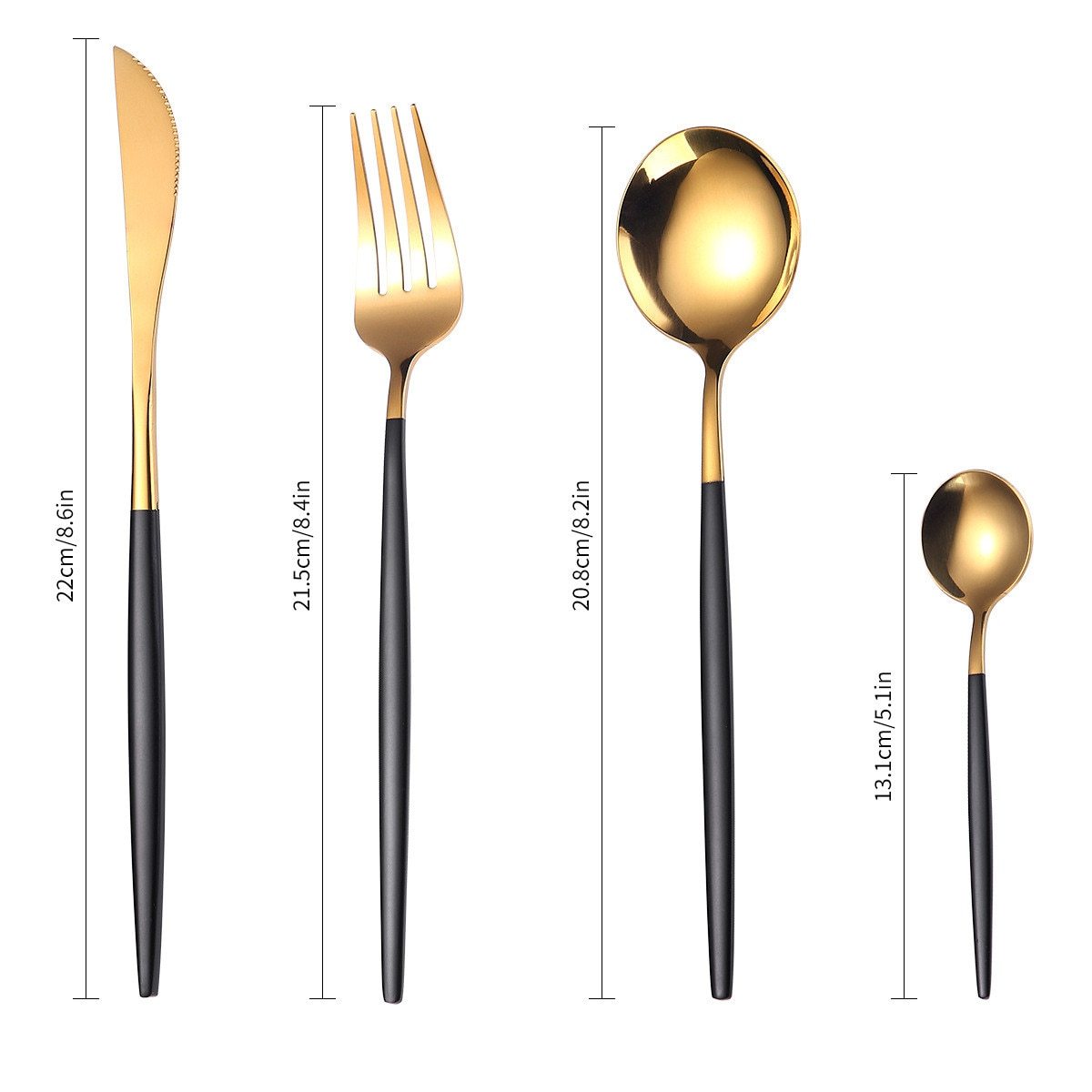 24Pcs 24-Piece Gold Flatware Set