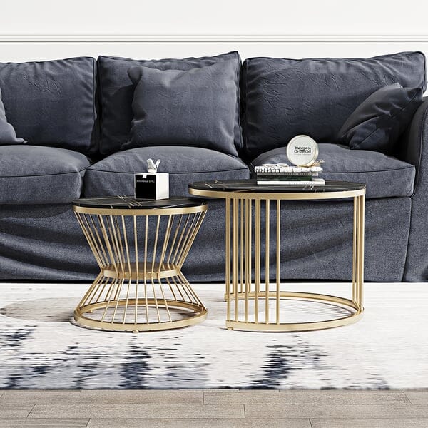 Black & Gold Nesting Coffee Table Set