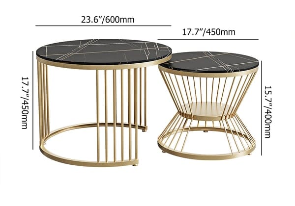 Black & Gold Nesting Coffee Table Set