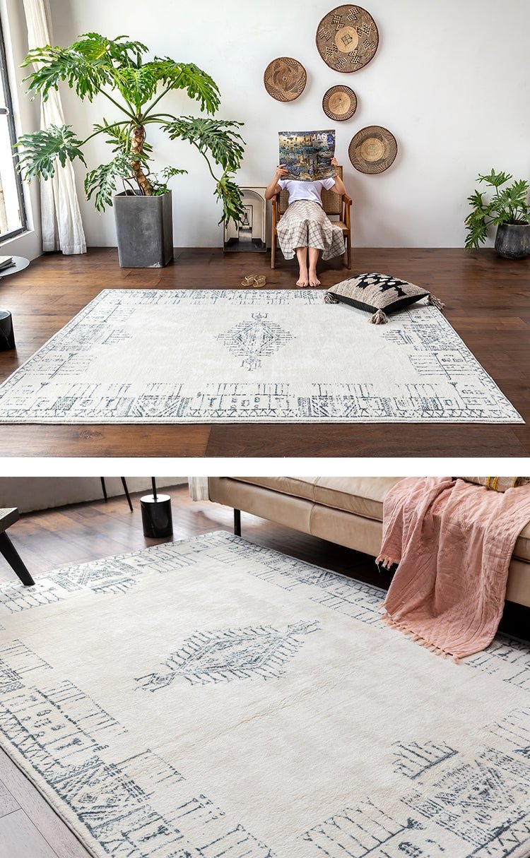 Modern White Soft Rectangle Area Carpet