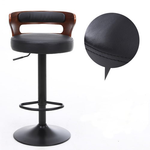 Minimalistic Black Leg Leather Bar Chair