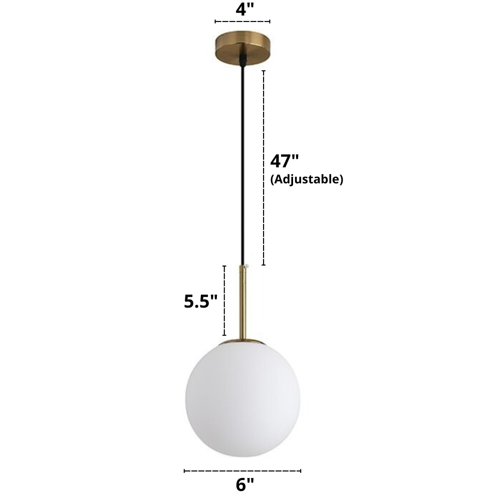 Modern Frosted Glass Globe Pendant Lights