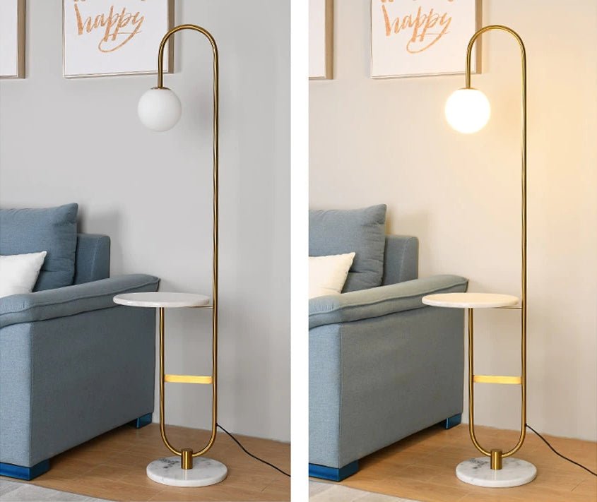 Art Deco Modern LED Floor Lamp With Round Table