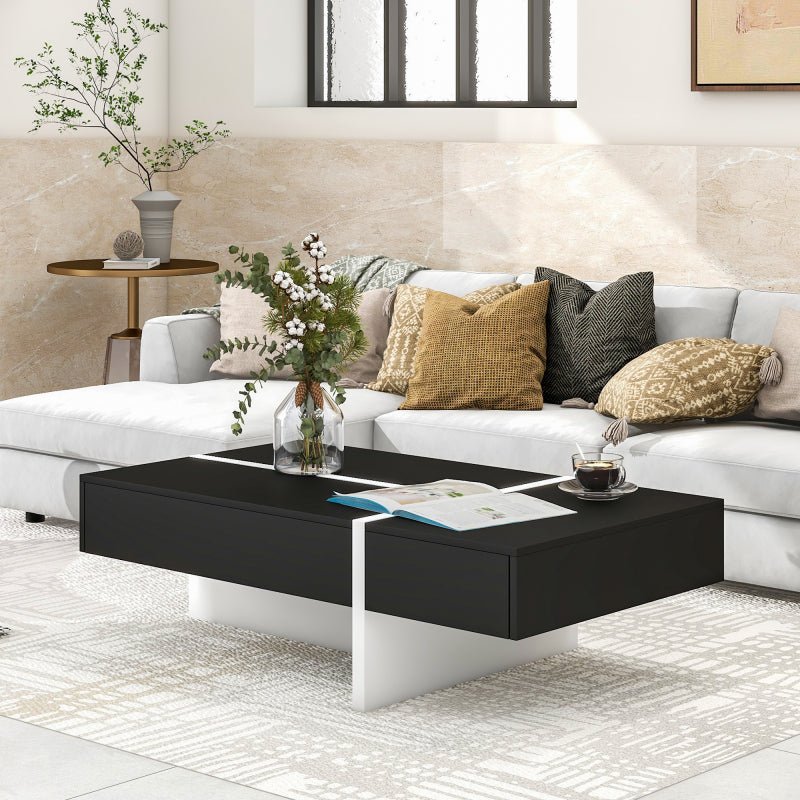 Modern High Gloss Surface Cocktail Table, Center Table for Sofa