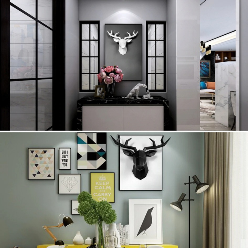 HomeQuill™ Geometric 3D Deer Head Wall Decoration - Nordic Side - 