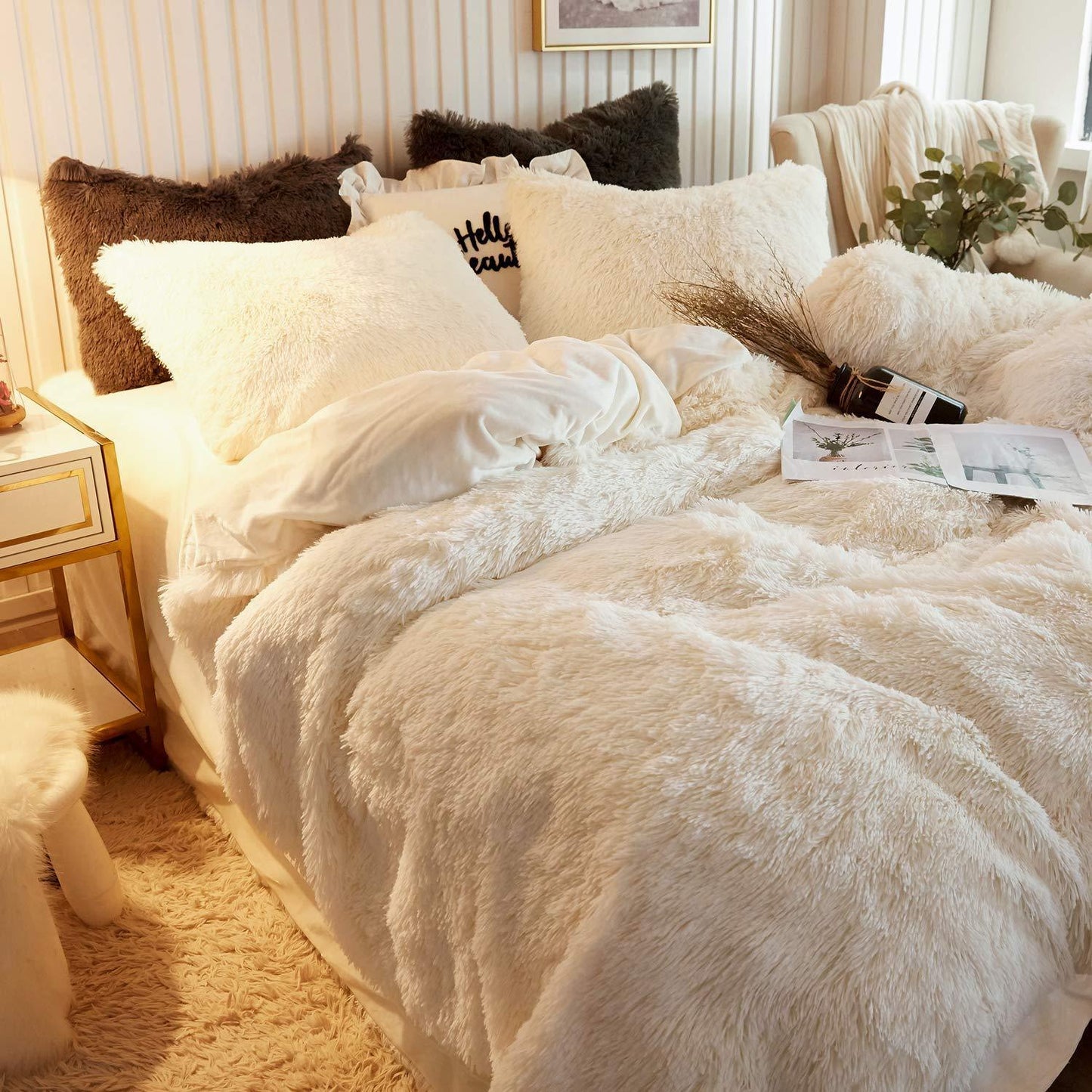 Luxury Fluffy 4 Pieces Bedding Set - Nordic Side - 