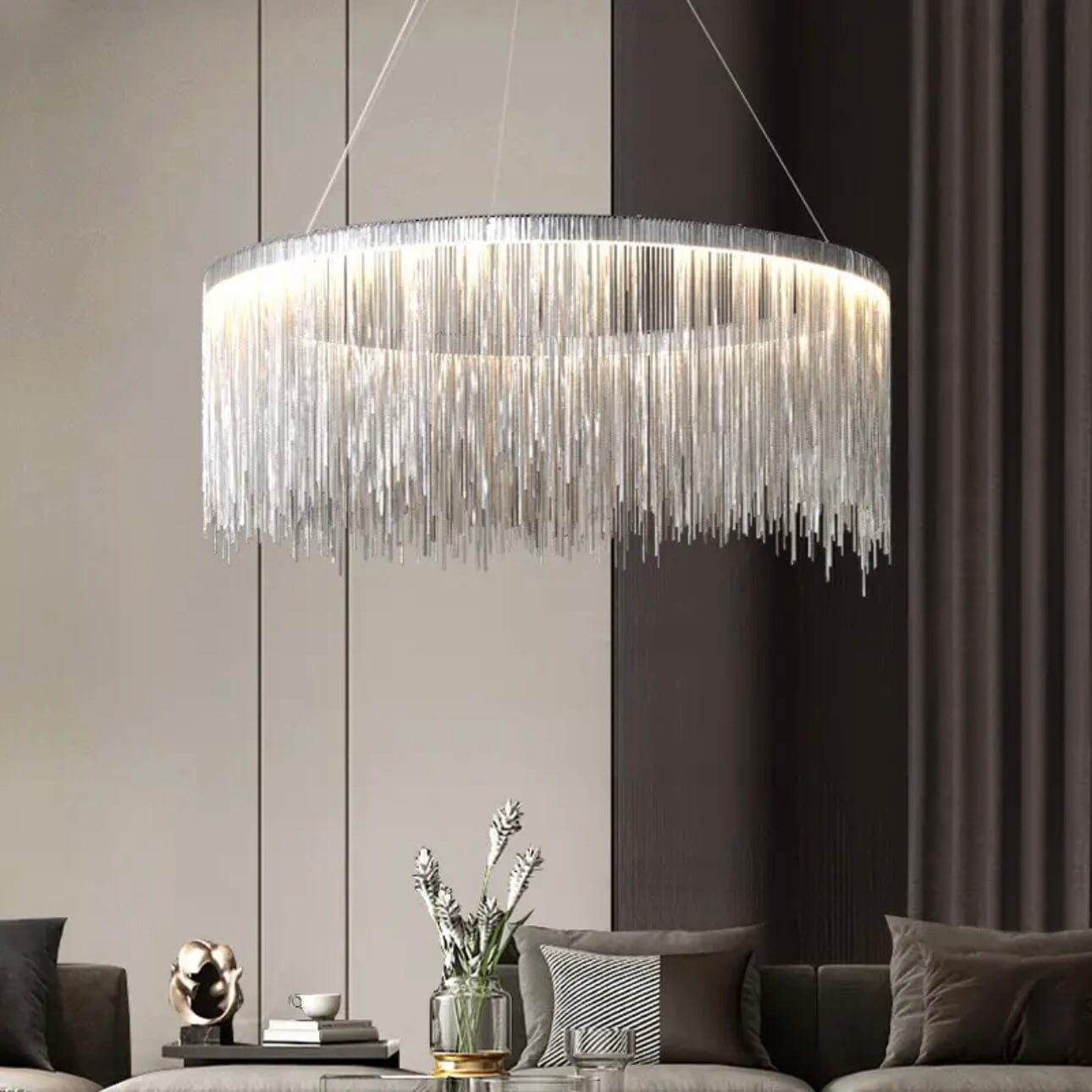 Nyra Round Tassel Chandelier Light