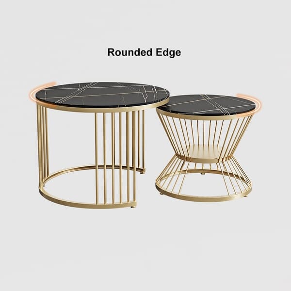 Black & Gold Nesting Coffee Table Set