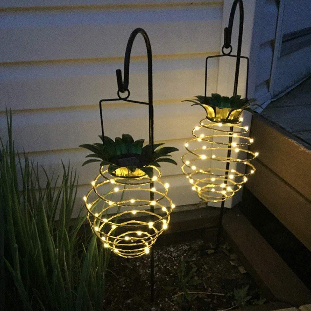 Solar Pineapple Lamp (Set of 2) - Nordic Side - lamp, pineapple