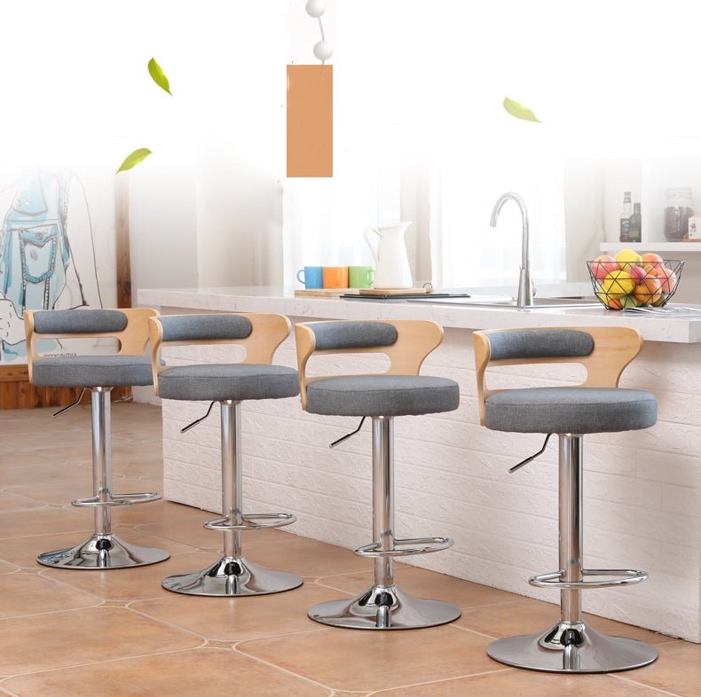 Metal Leg High Rotating Lifting Bar Stool Made of Leather