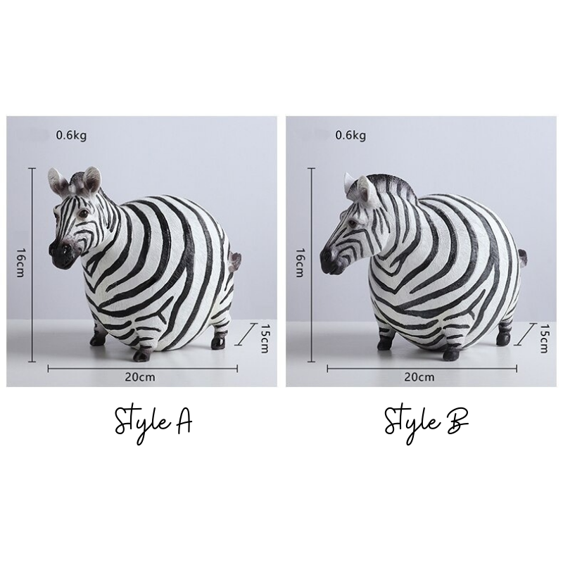 HomeQuill™ Fat Zebra Figurines - Nordic Side - 