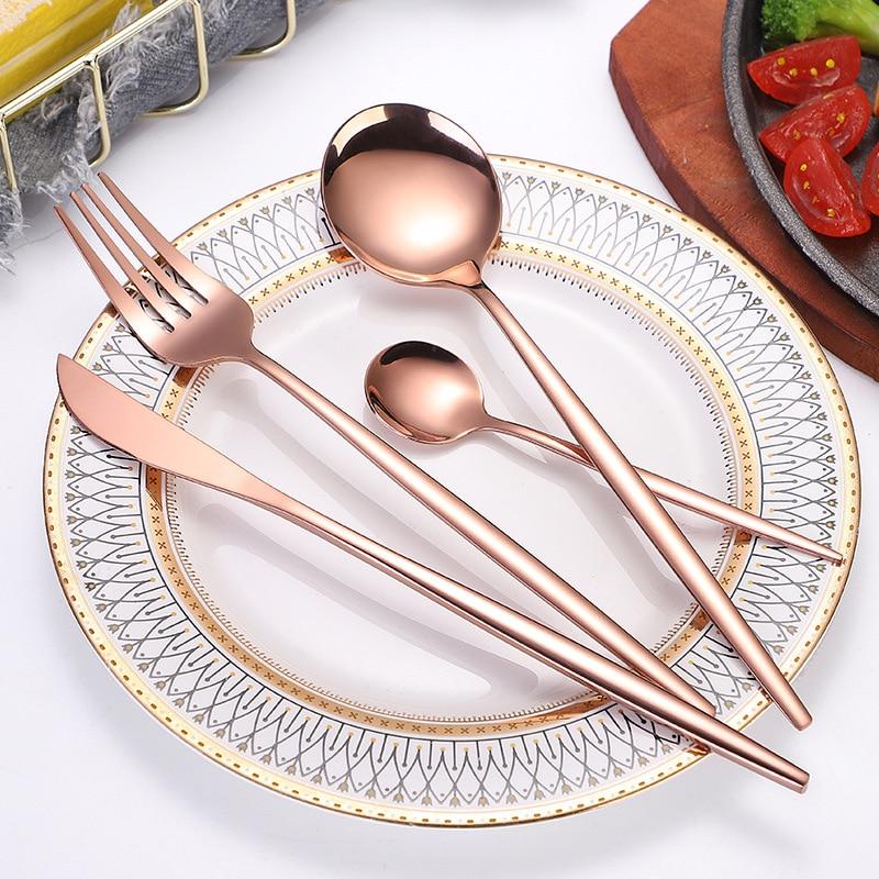 24Pcs 24-Piece Gold Flatware Set