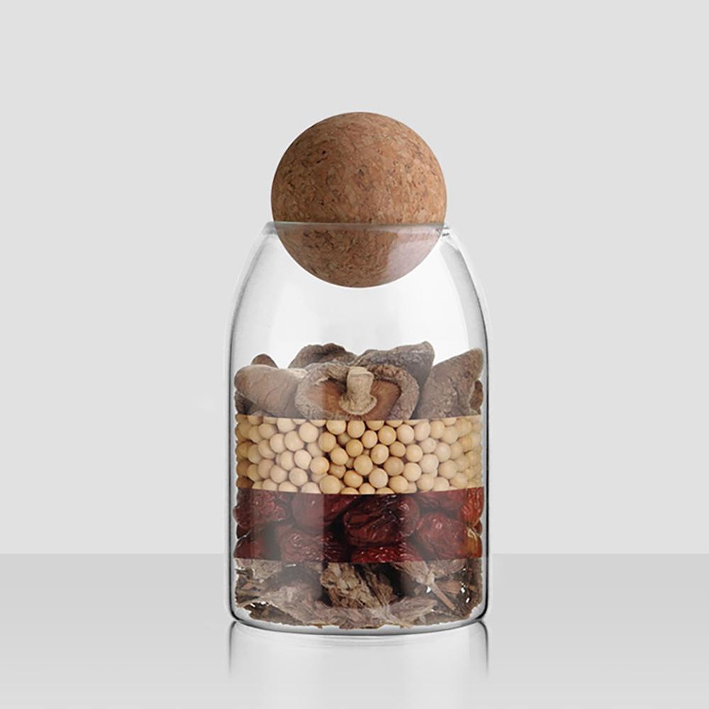 Minimalist Cork Ball Glass Jars