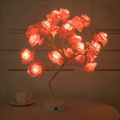 Resin Rose Tree Lamp Light