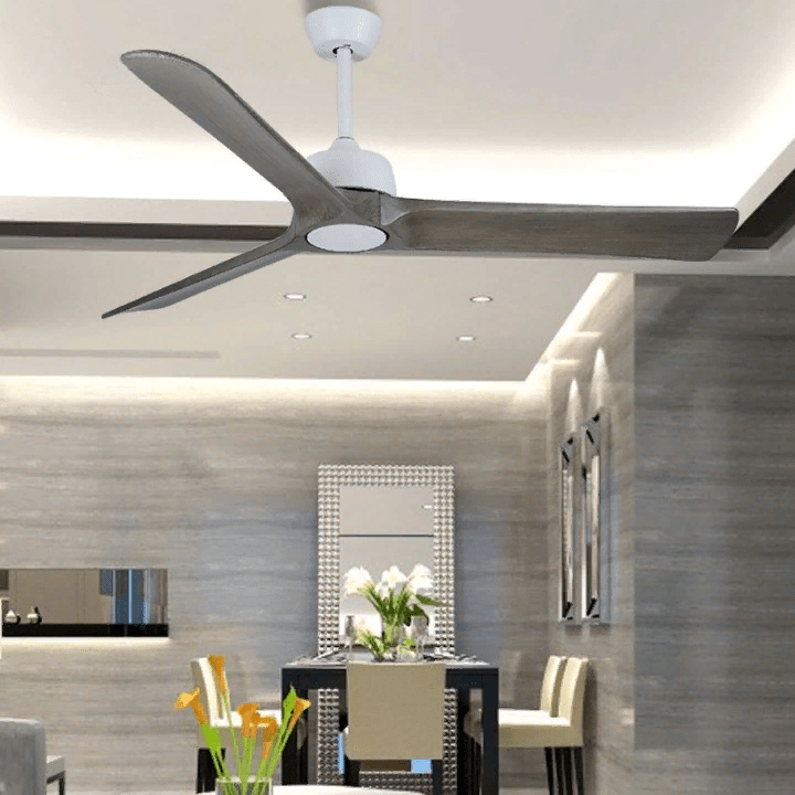 Modern Led Ceiling Fan with Remote Control made of Solid Wood