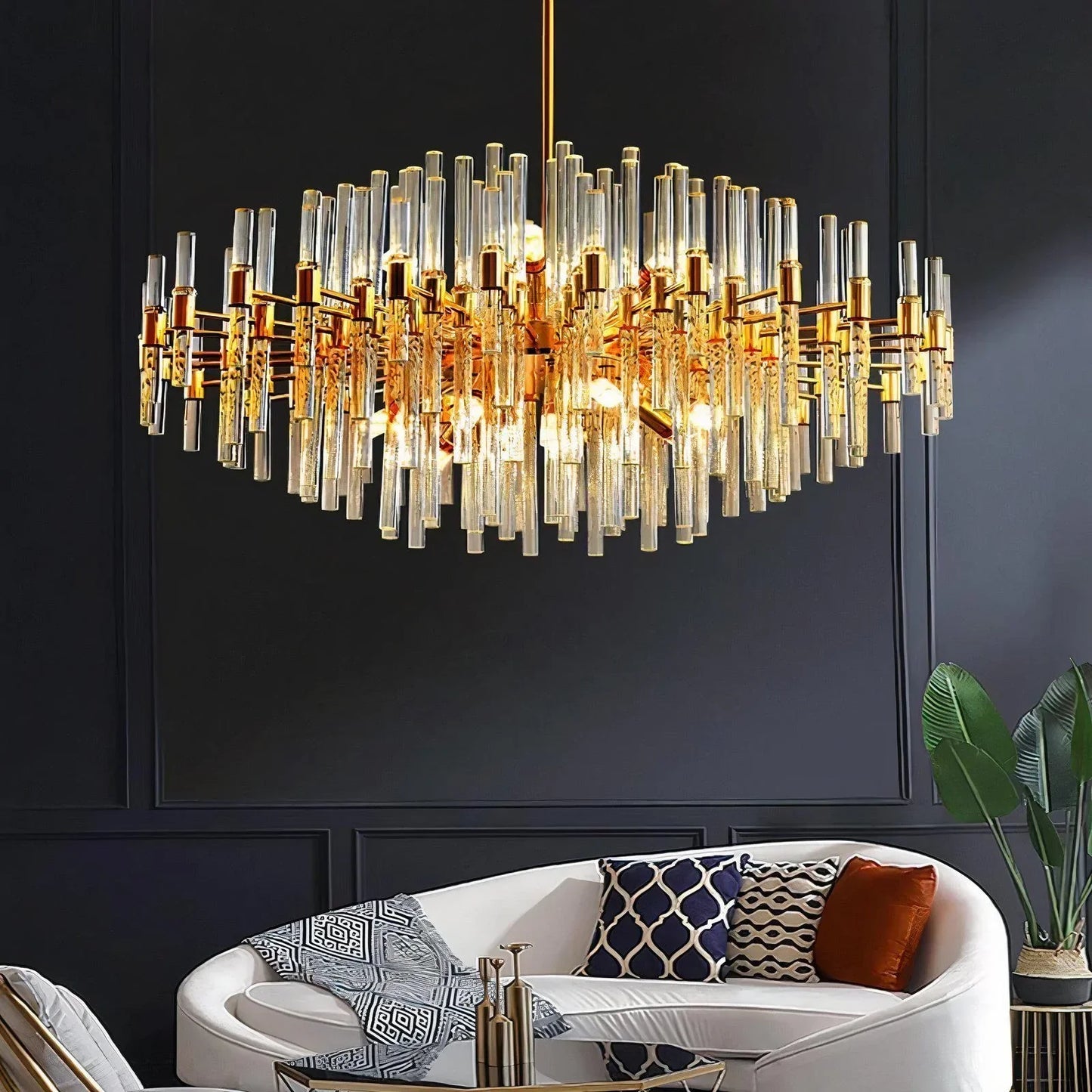 Acadia Luxury Gold Crystal Chandelier