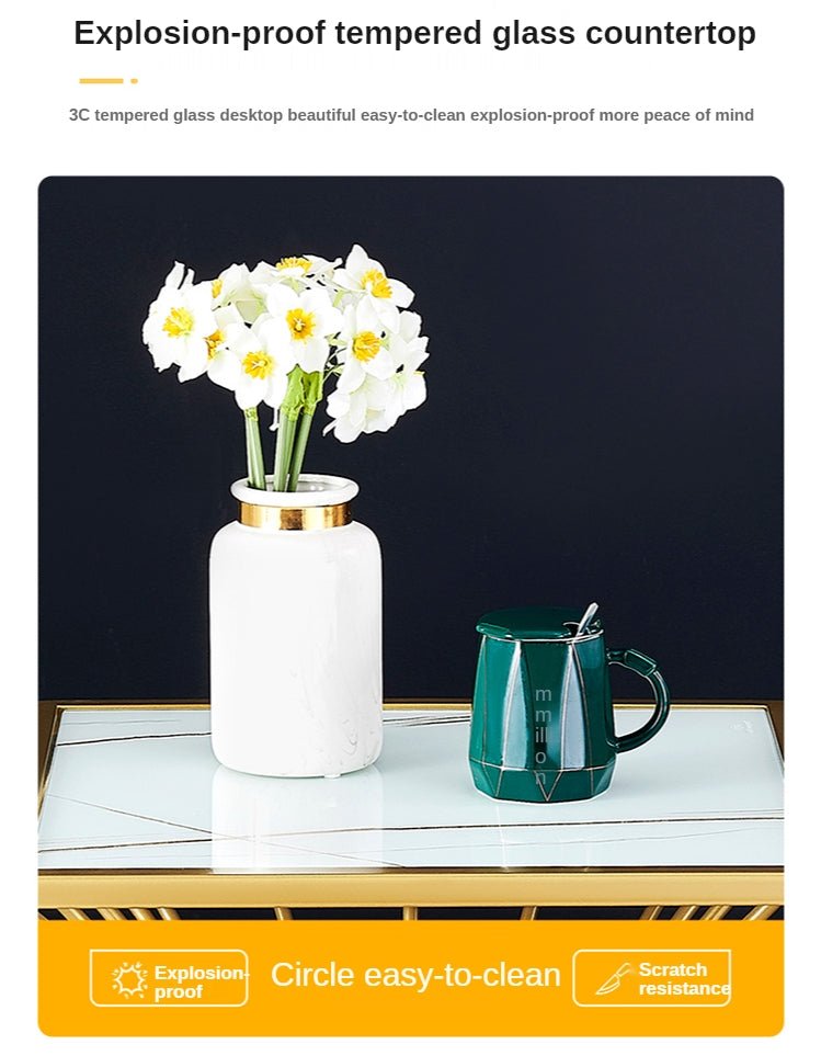 Round Tempered Glass Side Table