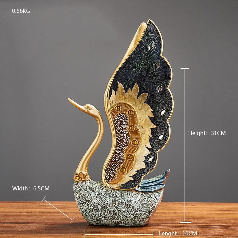 Swan Resin Figurine Ornament