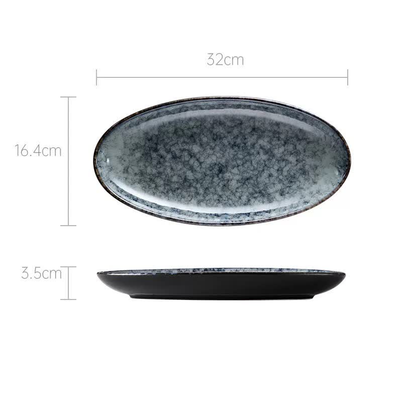 Kellits Elegant Oval Stoneware Plate