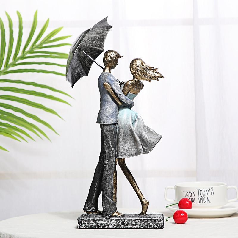 Lovers Artisan-Made Lovers Umbrella Statue