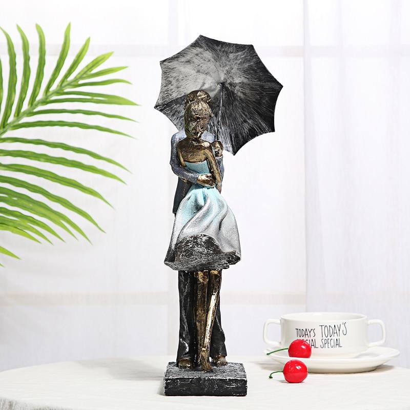 Lovers Artisan-Made Lovers Umbrella Statue