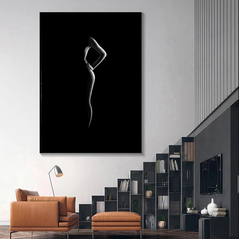 Black Curve Line Canvas Print