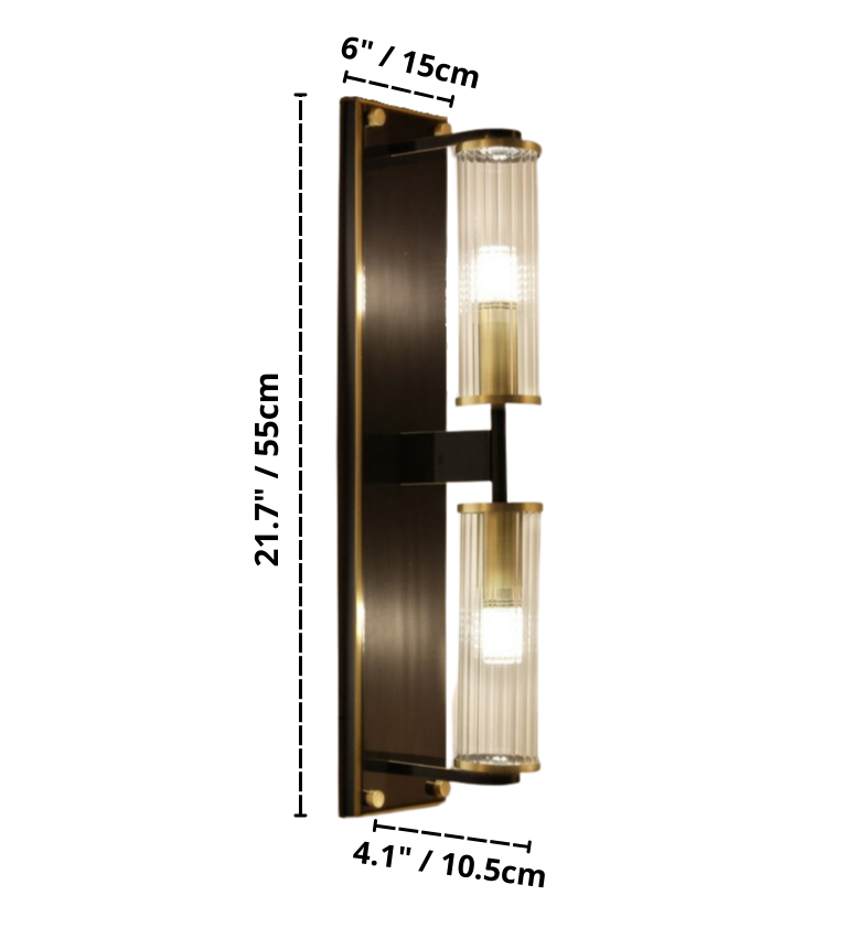 Tereza - Copper & Glass Column Wall Sconce