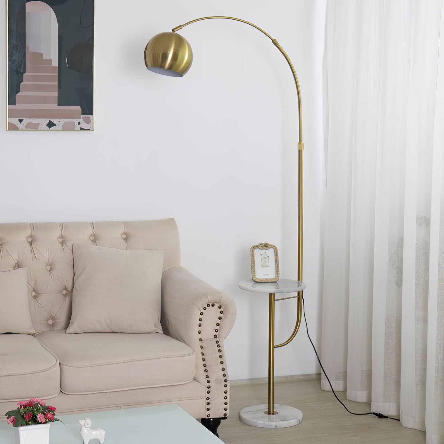 Arc Drawer Floor Lamp