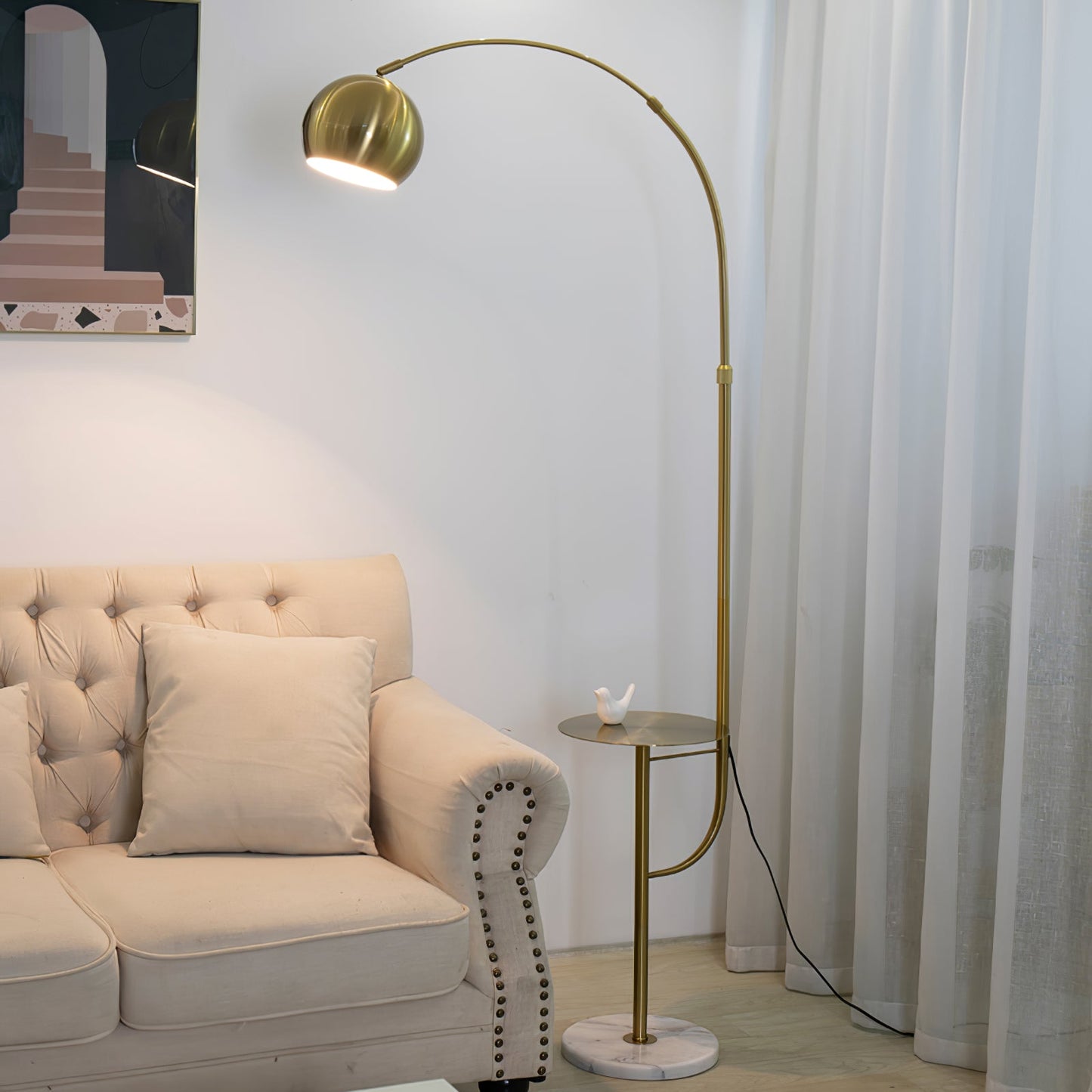 Arc Drawer Floor Lamp