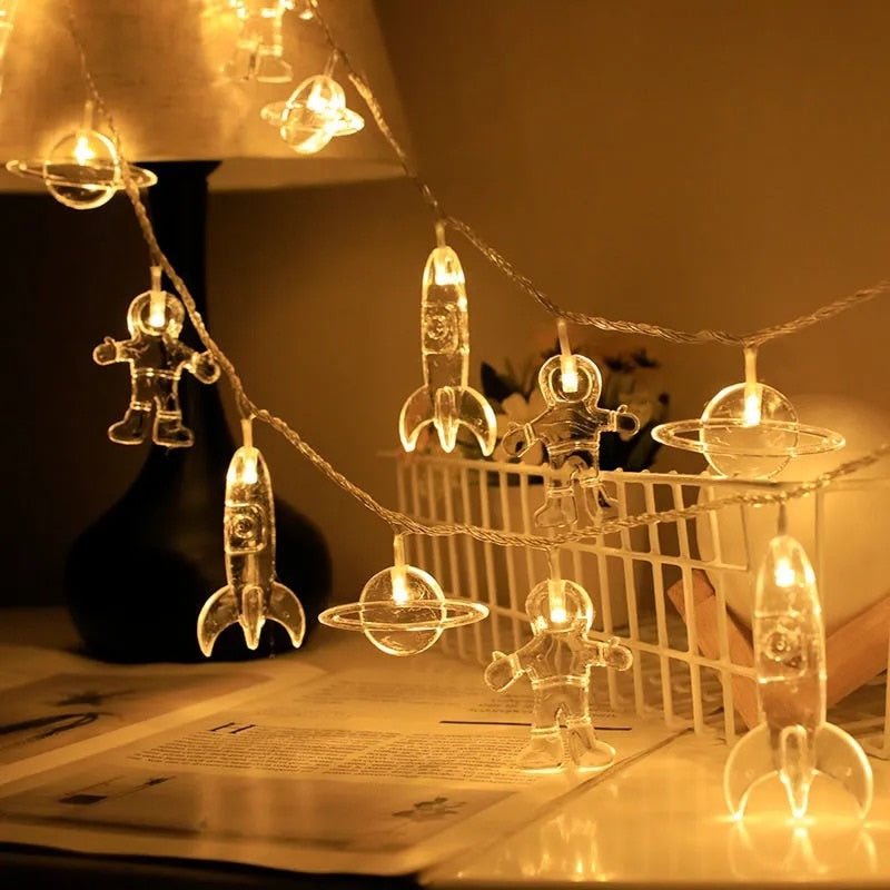 Astronaut Rocket Space String Light