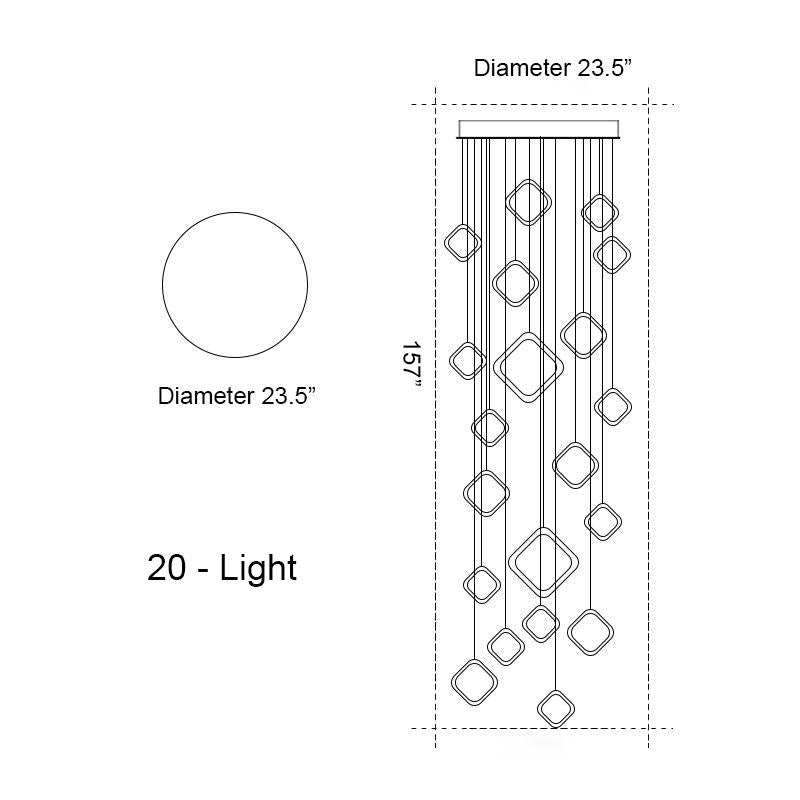 Asymmetrical LED Chandelier