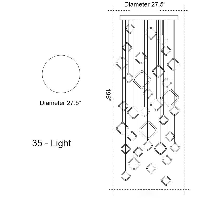 Asymmetrical LED Chandelier