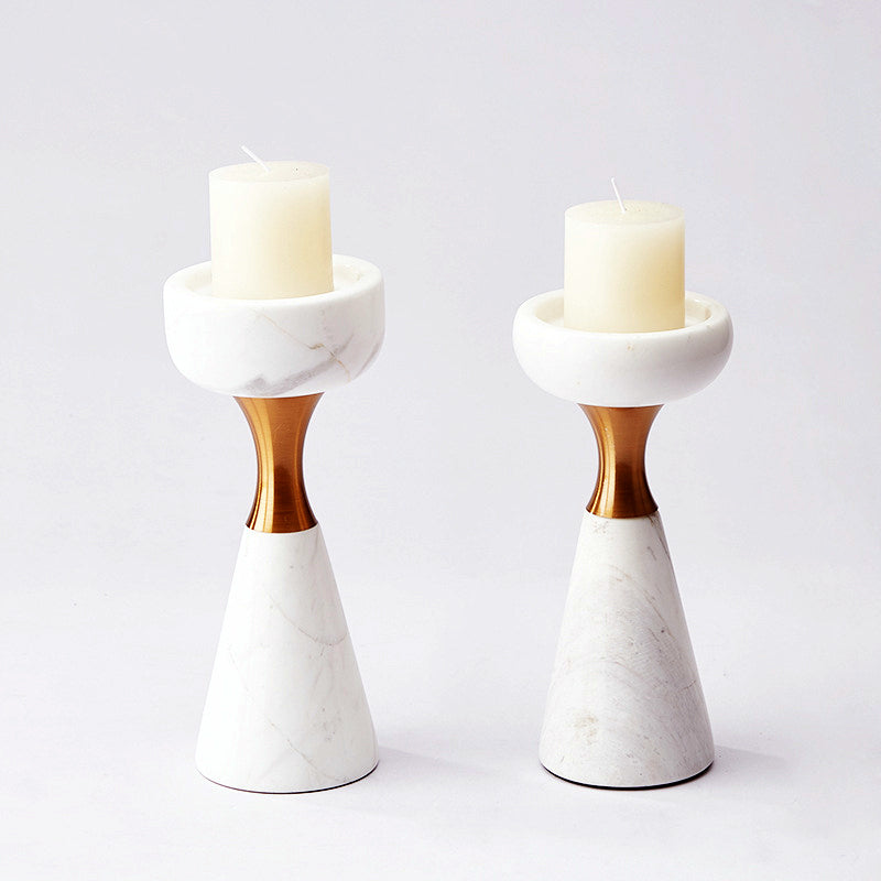 Modern White Marble Candle Holder