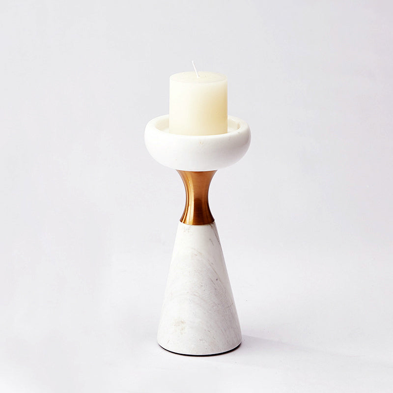 Modern White Marble Candle Holder