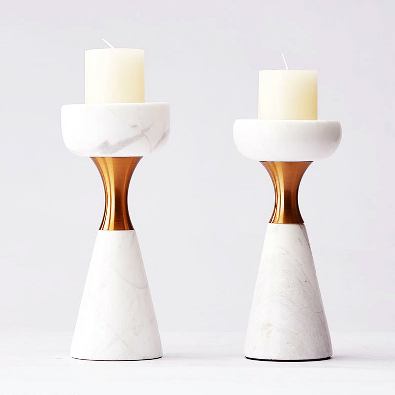 Modern White Marble Candle Holder