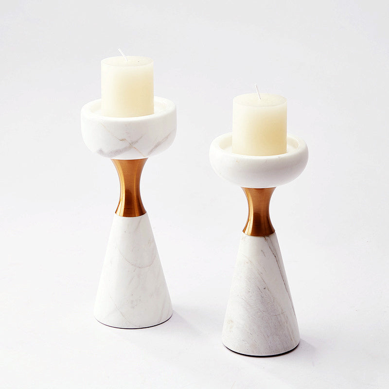 Modern White Marble Candle Holder