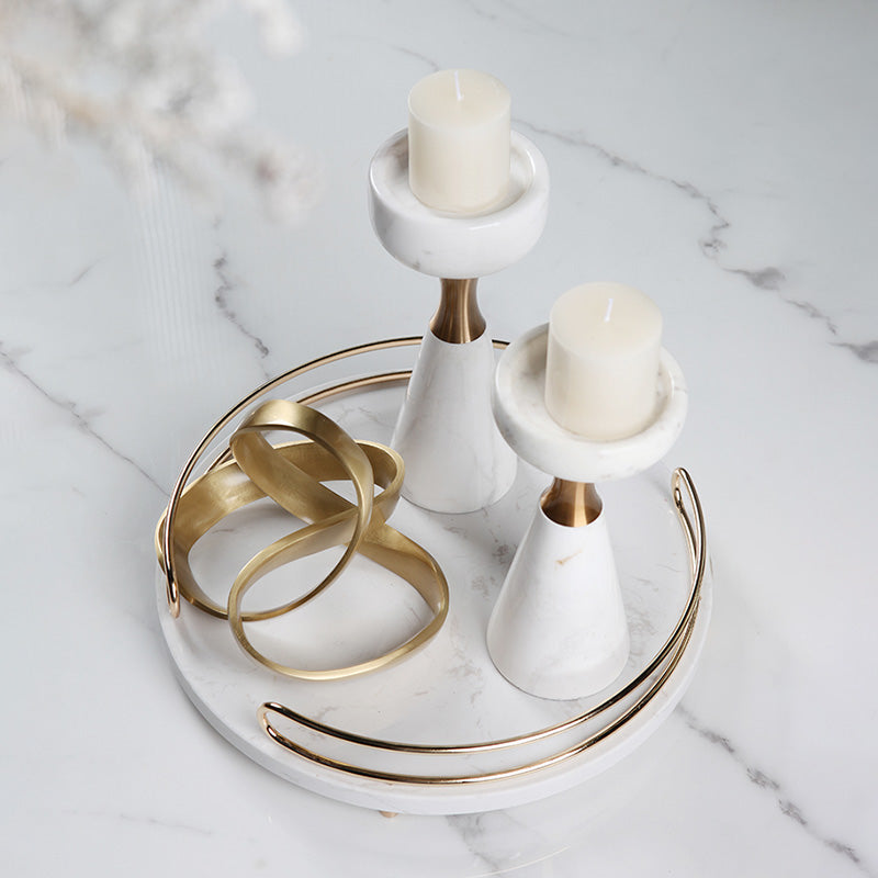 Modern White Marble Candle Holder