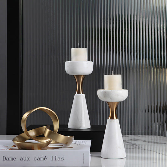 Modern White Marble Candle Holder