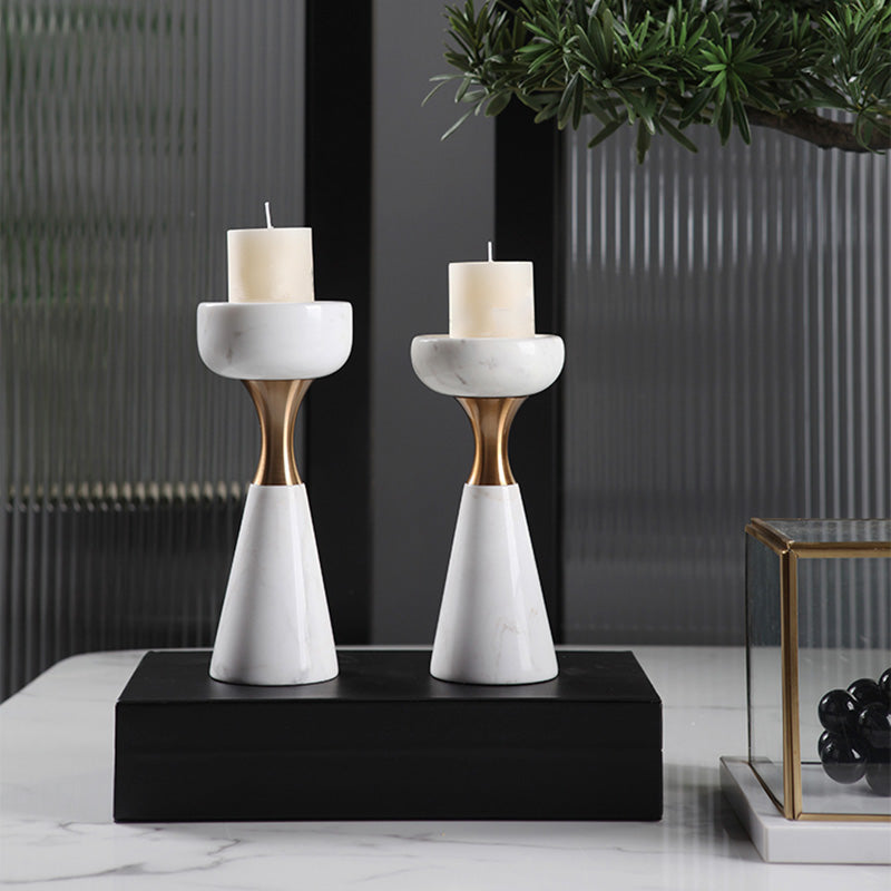 Modern White Marble Candle Holder