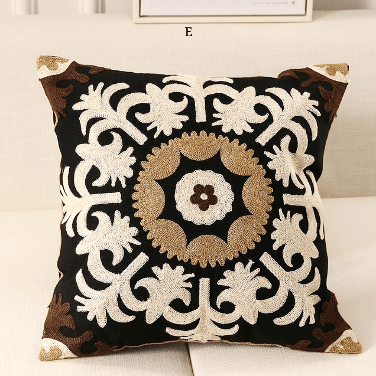 Embroidered Geometric Cushions - Nordic Side - 