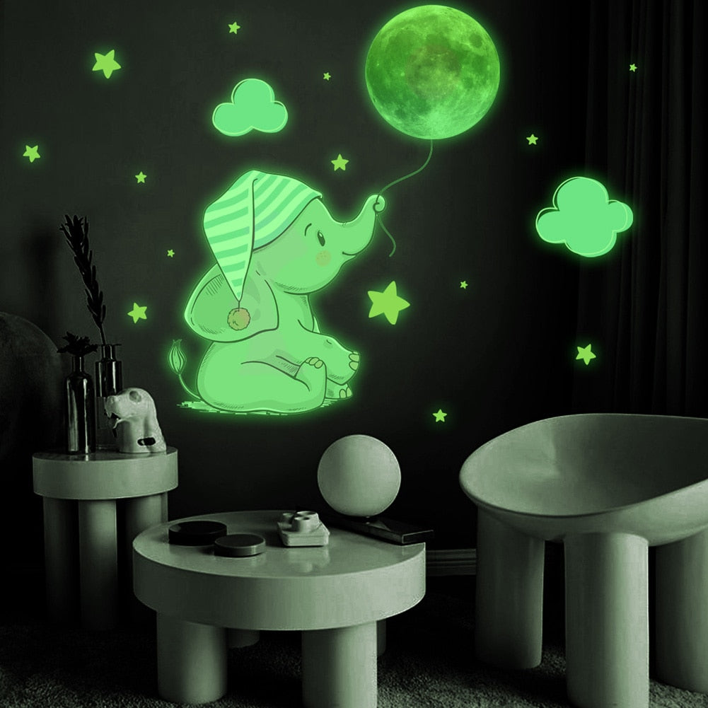 Baby Elephant Luminous Wall Sticker