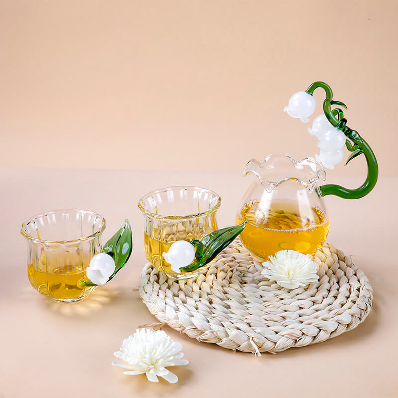 Bell Orchid Glass Kettle Set