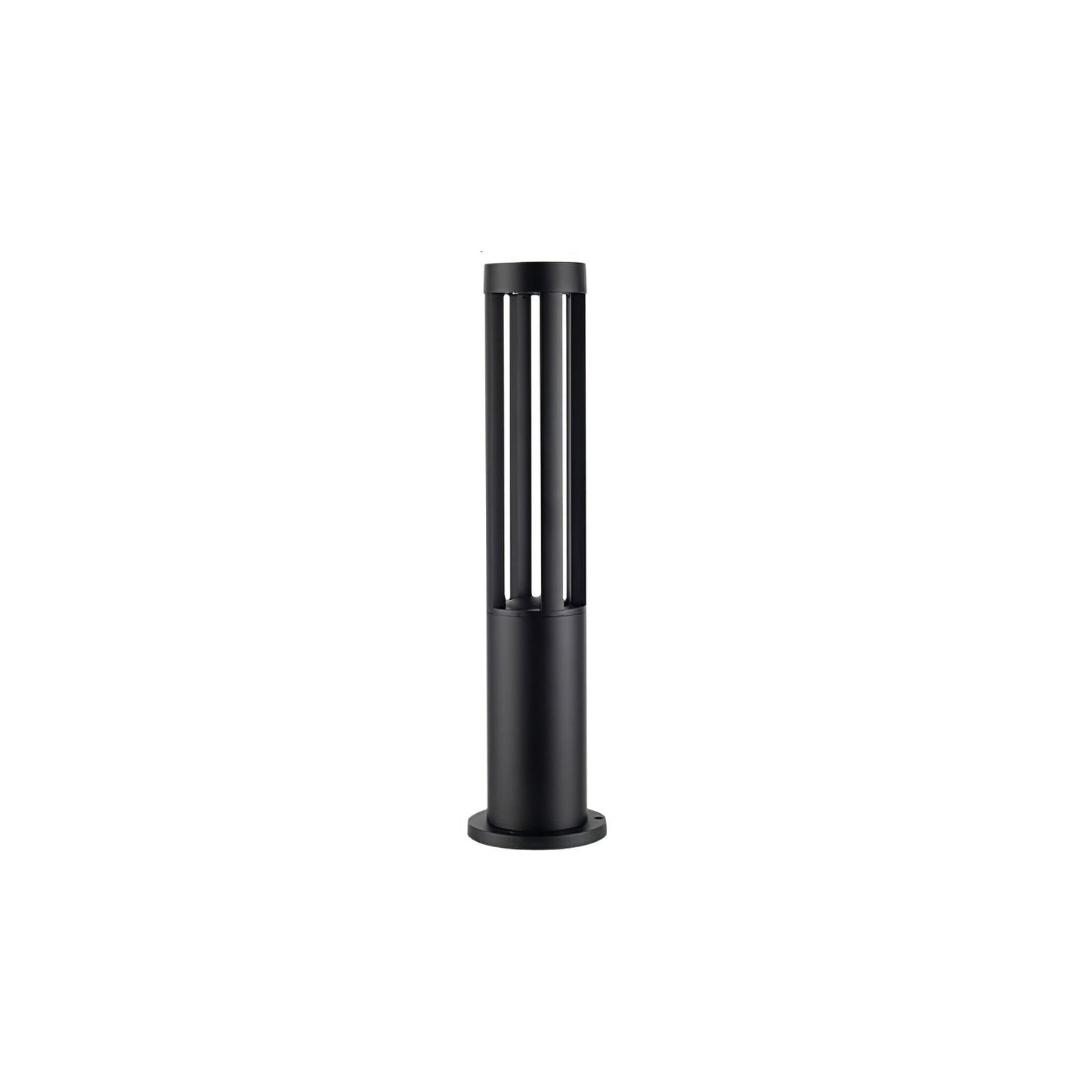 Black Cylindrical Solar Outdoor Post Light