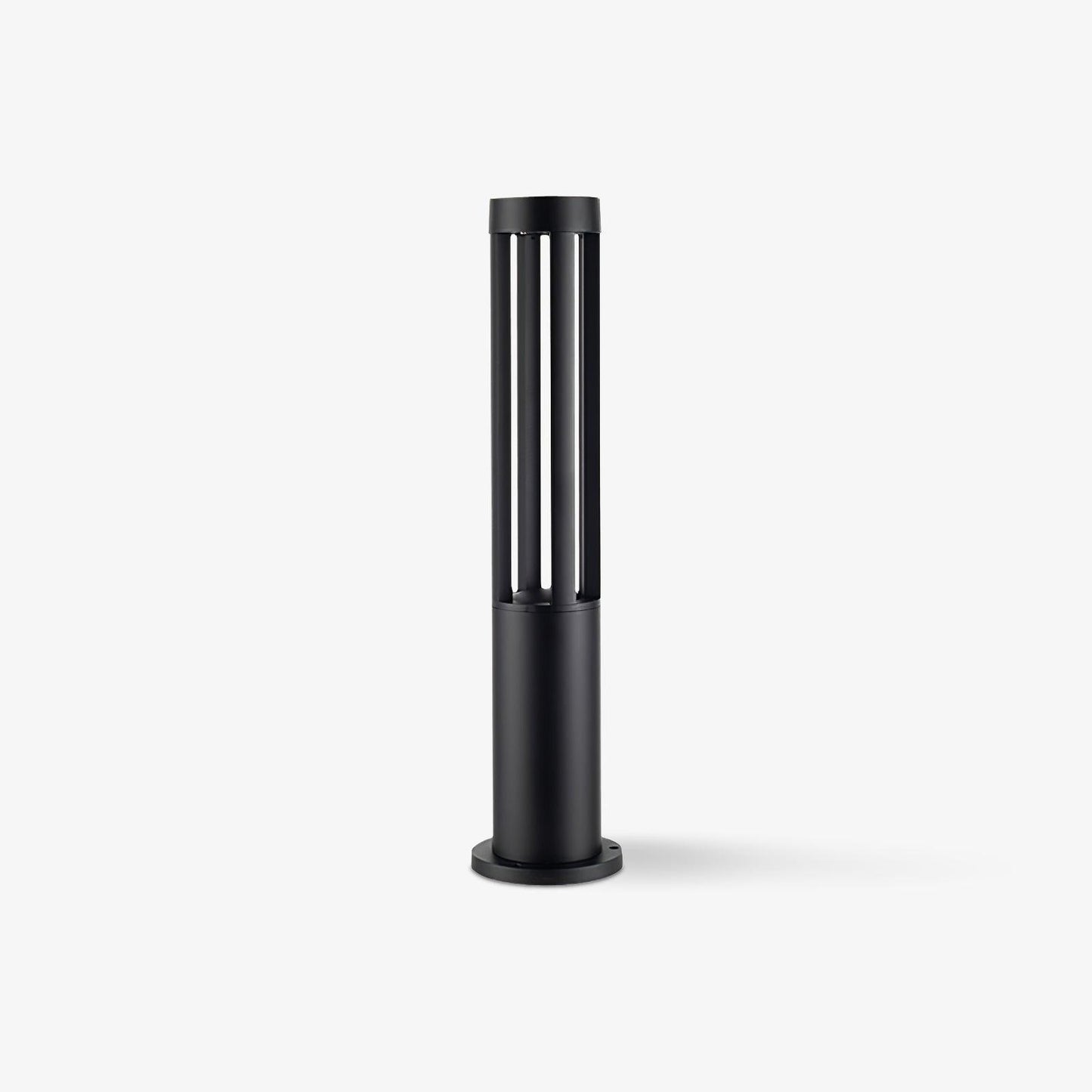 Black Cylindrical Solar Outdoor Post Light