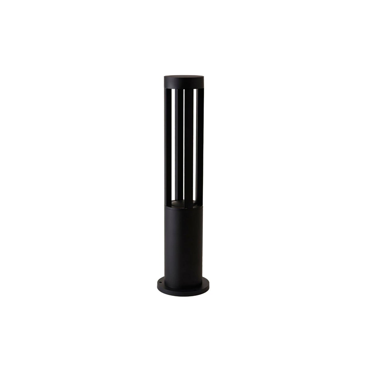 Black Cylindrical Solar Outdoor Post Light